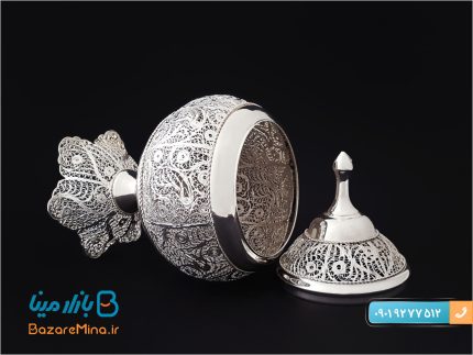 هنر ملیله کاری اصفهان صنایع دستی محبوب ایرانی گزخوری پایه دار ملیله کاری