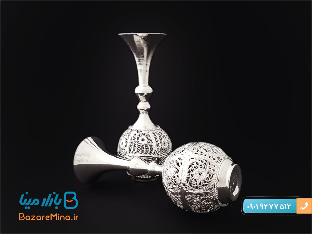 گلدان توپی ملیله کاری بدون پایه