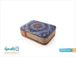 جعبه پاسور چوبی خاتم کاری طرح تذهیب با درب کشویی