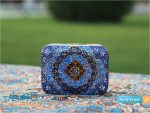 جعبه پاسور چوبی خاتم کاری طرح تذهیب با درب کشویی