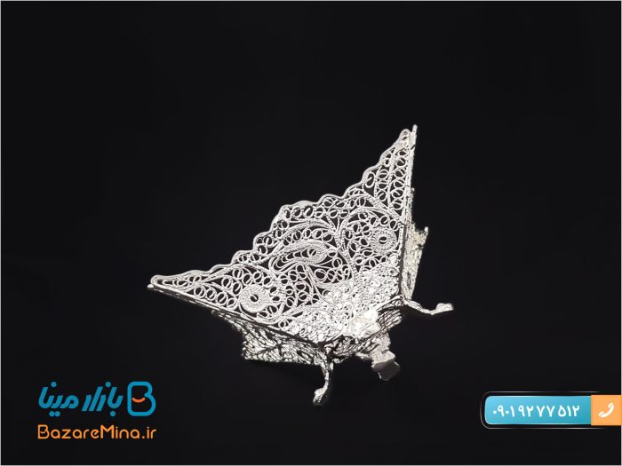 کاسه آجیل خوری چهار گوش ملیله کاری اصفهان