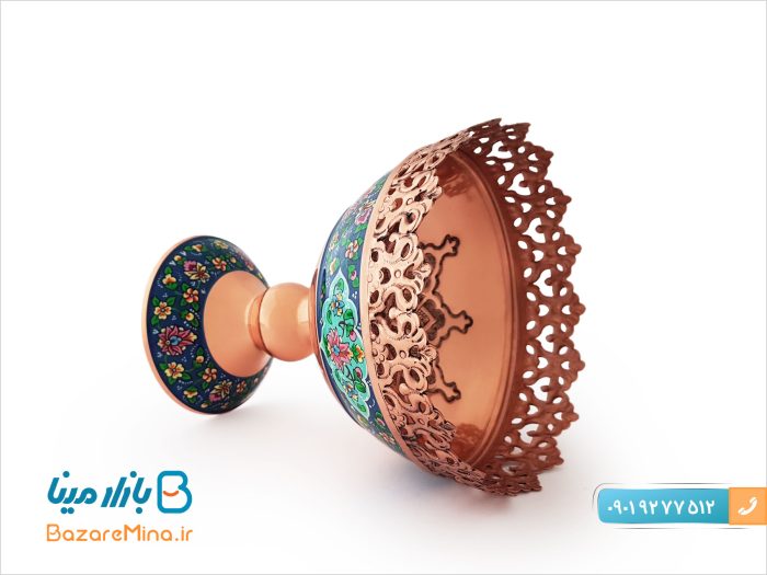 آجیل خوری مسی طرح پرداز ارتفاع 20 سانتی