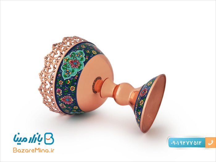آجیل خوری مسی طرح پرداز ارتفاع 20 سانتی