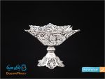 کاسه آجیل خوری چهار گوش پایه دار ملیله کاری