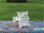 کاسه آجیل خوری چهار گوش پایه دار ملیله کاری