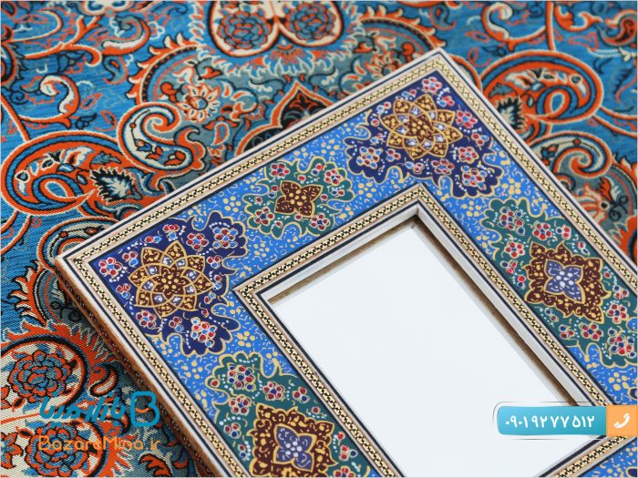 آینه مستطیل خاتم کاری اصفهان مدل تذهیب