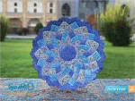 بشقاب 35 سانتی میناکاری روی مس