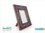 آینه مستطیل خاتم کاری نقاشی گل و مرغ سایز متوسط