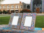 آینه مستطیل خاتم کاری نقاشی گل و مرغ سایز متوسط