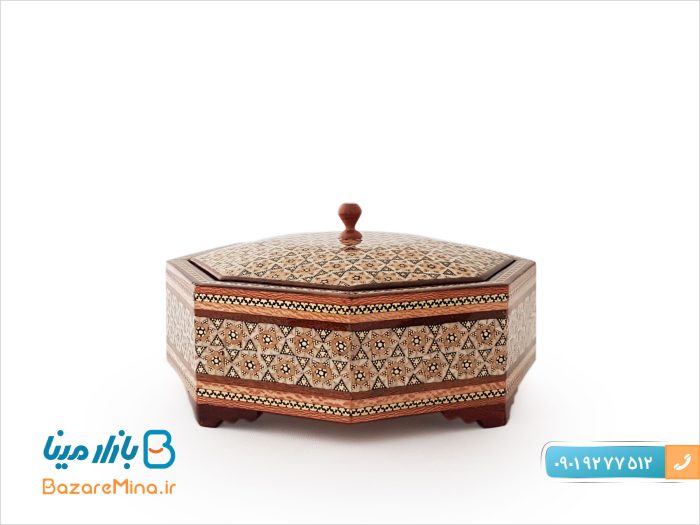 شکلات خوری خاتم کاری 8 گوش