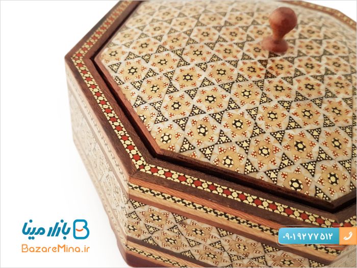 شکلات خوری خاتم کاری 8 گوش