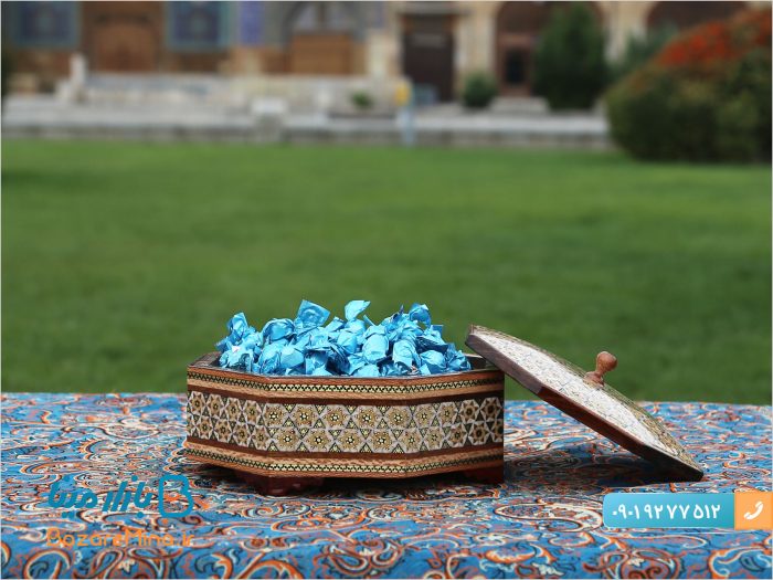 شکلات خوری خاتم کاری 8 گوش