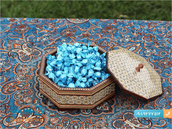 شکلات خوری خاتم کاری 8 گوش
