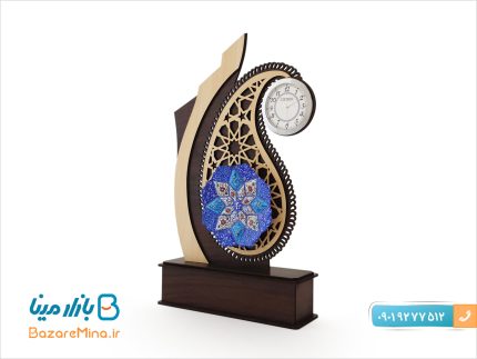 تندیس میناکاری ساعت دار طرح سرو