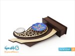 تندیس میناکاری ساعت دار طرح سرو