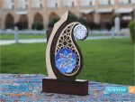 تندیس میناکاری ساعت دار طرح سرو
