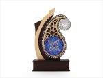 تندیس میناکاری ساعت دار طرح سرو
