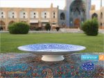 بشقاب میناکاری طرح مینیاتور و آیه اثر استاد اسماعیلی