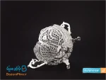 کاسه آجیل خوری دسته دار ملیله کاری