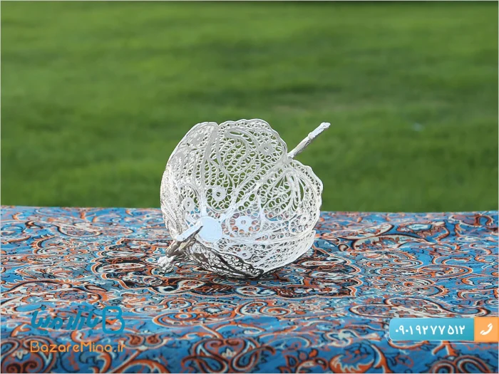 کاسه آجیل خوری دسته دار ملیله کاری