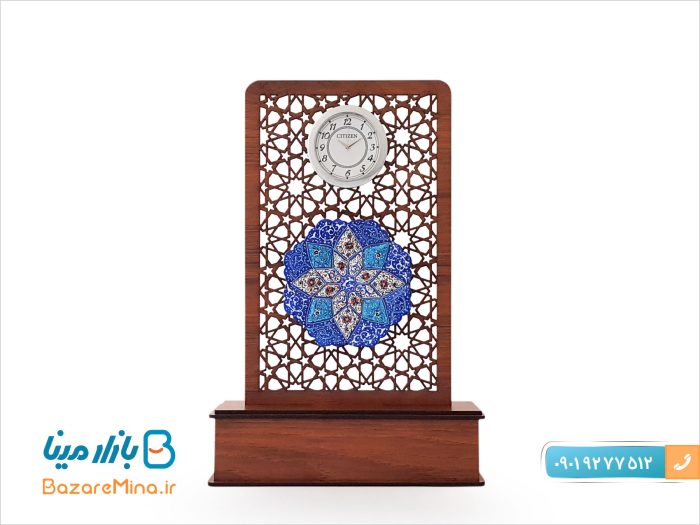 تندیس میناکاری ساعت دار طرح پارسه