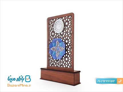 تندیس میناکاری ساعت دار طرح پارسه