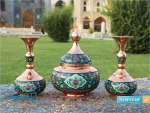قندان بزرگ مسی و نقاشی پرداز
