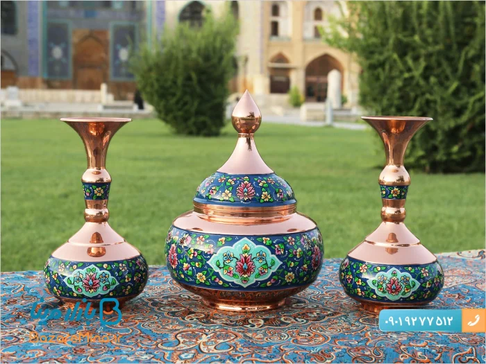 قندان بزرگ مسی و نقاشی پرداز