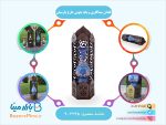 گلدان میناکاری و پایه چوبی طرح پارسیان
