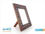آینه خاتم کاری طرح گل و مرغ