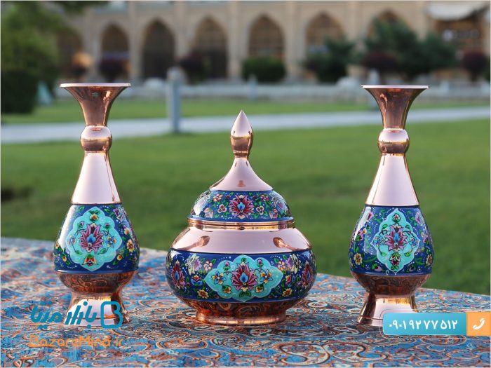 قندان بزرگ مس و پرداز