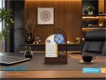 تندیس لوح تقدیر میناکاری طرح رستاک ۳D