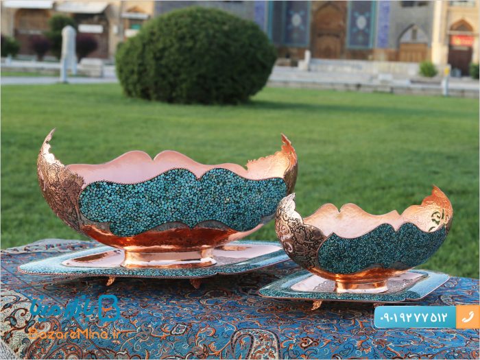 کشکول و بشقاب فیروزه کوبی