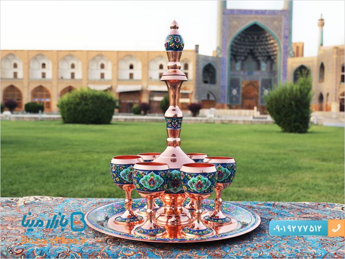 سرویس شربت خوری مس و پرداز اصفهان سایز بزرگ - تصویر 4