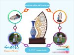 تندیس ساعت دار گلدان میناکاری