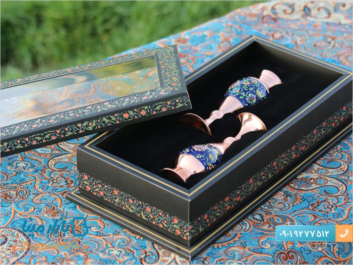 باکس هدیه جفت گلدان مس و پرداز