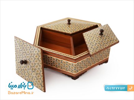 شکلات خوری خاتم کاری شده سه درب