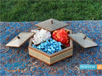 شکلات خوری خاتم کاری شده سه درب