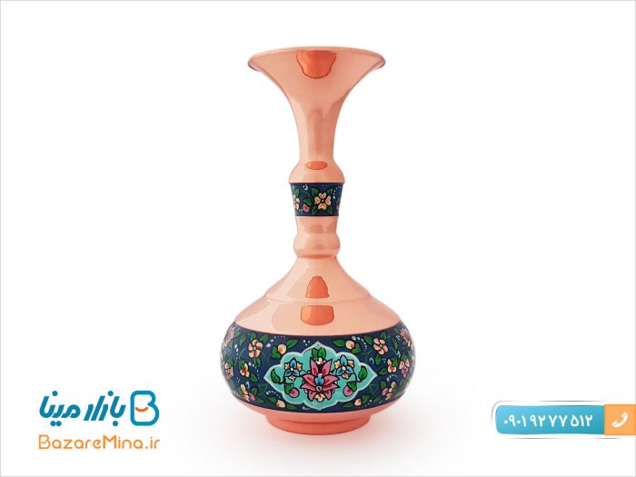 گلدان شلغمی مس و پرداز