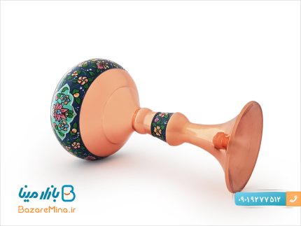 گلدان شلغمی مس و پرداز