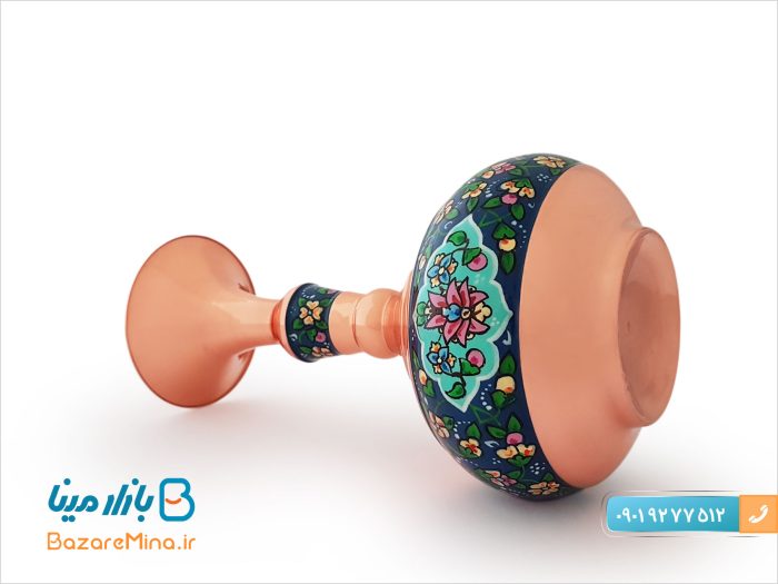 گلدان شلغمی مس و پرداز