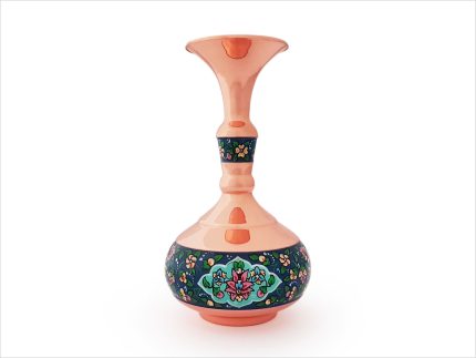 گلدان شلغمی مس و پرداز
