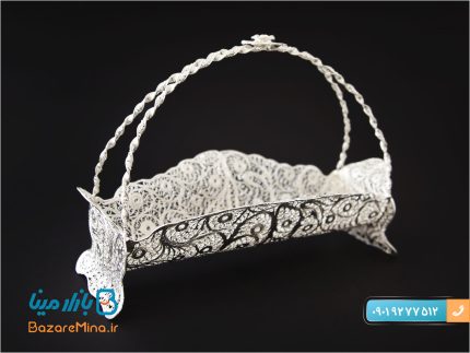 جاقاشق و چنگال مليله کاری دسته دار طرح قایقی