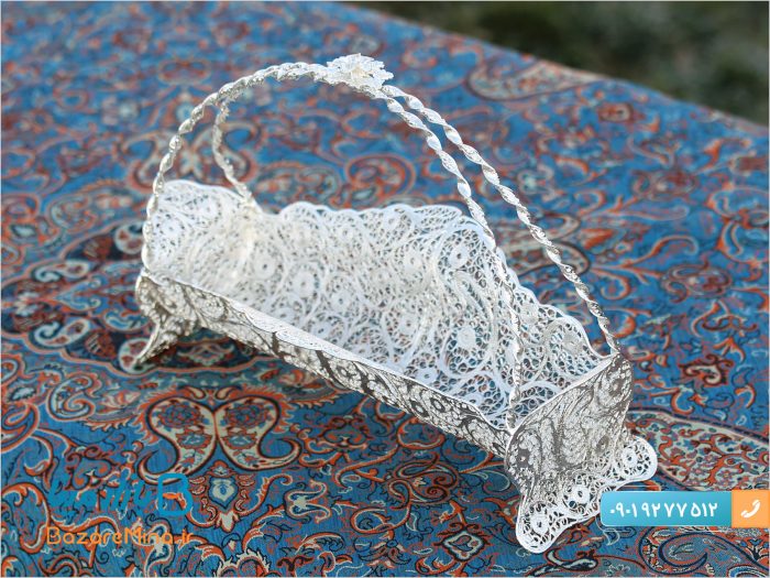 جاقاشق و چنگال مليله کاری دسته دار طرح قایقی