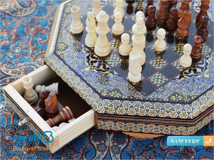 شطرنج هشت گوش خاتم کاری