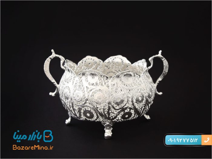 گز خوری دسته دار ملیله کاری سایز کوچک