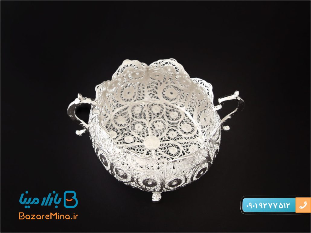 گز خوری دسته دار ملیله کاری سایز کوچک