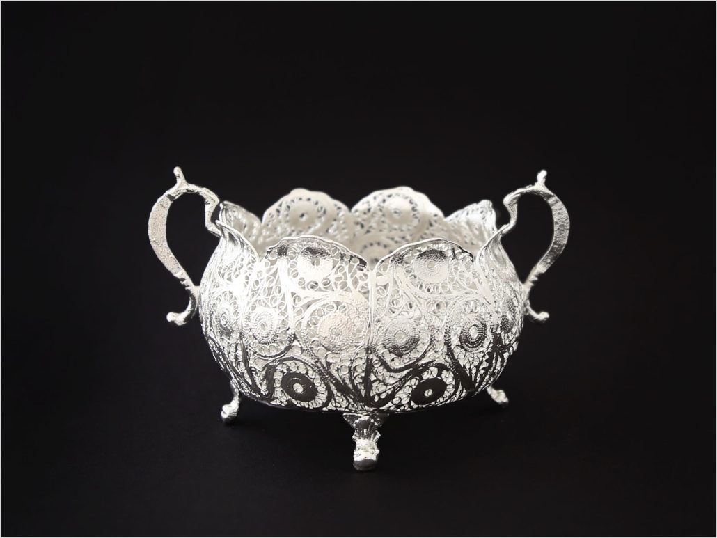 گز خوری دسته دار ملیله کاری سایز کوچک