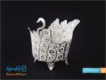 شکلات خوری آبکاری نقره ملیله کاری طرح قو