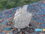 شکلات خوری آبکاری نقره ملیله کاری طرح قو